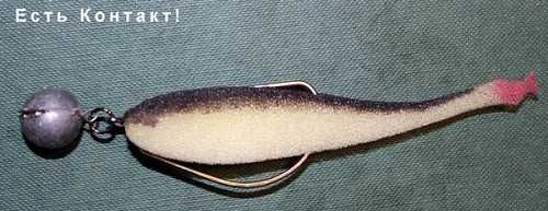 офсетный крючок в поролоновой рыбке